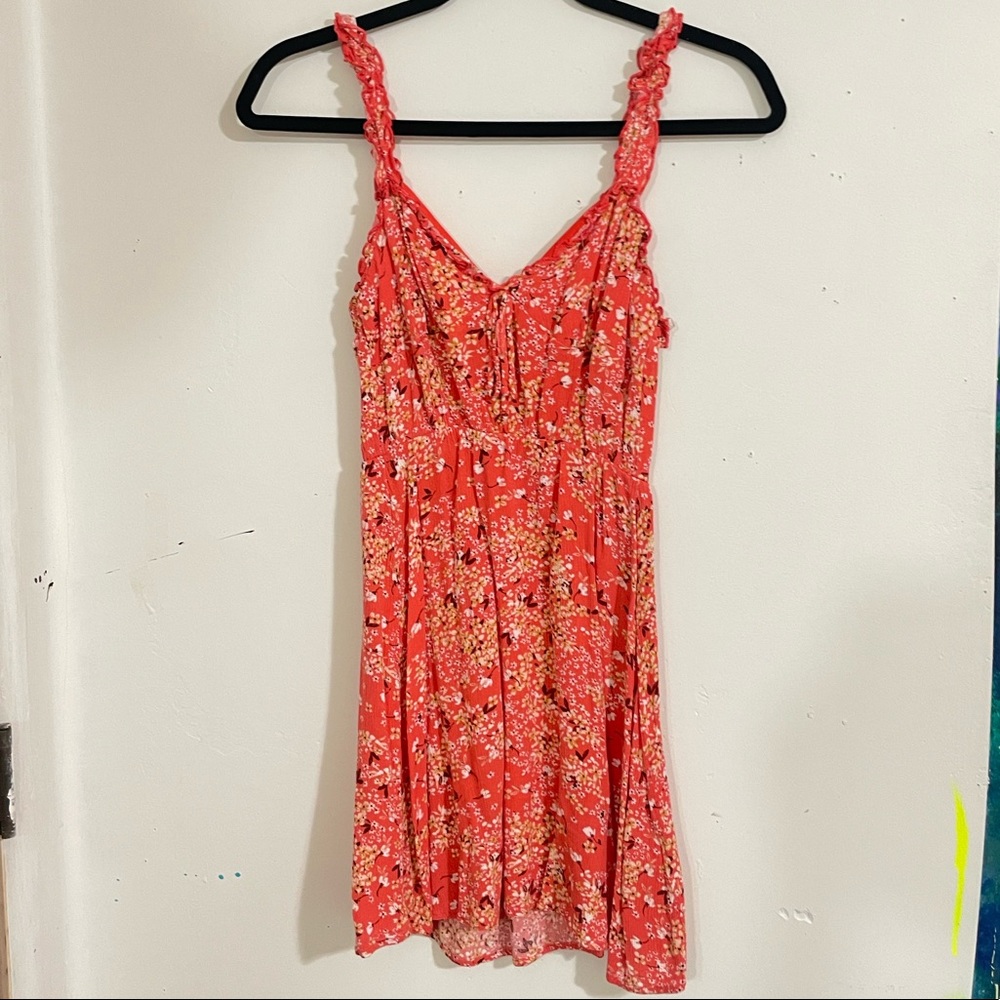 Orange floral summer dress